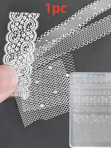 3Pcs 3D Silicone Lace Relief Patterns Nail Mold Lace Ribbon Templates For Nails Jewelry Crafts Rose Lace Transparent Nail Decor, Suitable For French Manicure, Short Nails, Artificial Nails, Perfect For Christmas New Year Gifts, Birthday Gifts For Friends, Dating And Wedding - Multicolor - View 7