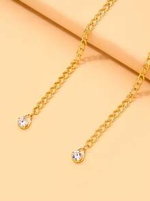 1pc Geometric Face Chain Minimalist High-End Tassel Facial Accessory For Women - Tassel - View 5