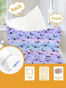 2PCS Gradient Purple Blue Halloween Bat Duvet Cover Set For Children Beds Crib Giving Gifts During Holidays (No Filling Material) 100% Polyester - Multicolor - View 9
