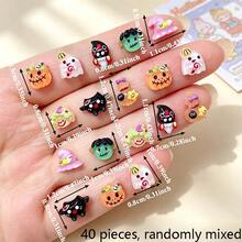 20/40pcs Halloween Resin Stickers - Cute Cartoon Ghosts, Pumpkins, Witches, Expressive Bats And Skull Stickers - DIY Crafts, Planner Decoration, Wedding Supplies - Durable Creative Design, Suitable For Planner Making And Art Projects - Random Assortment - Transparent - View 14