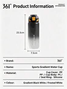 361degree 1pc 361° 770ml Gradient Color Large Capacity Sports Water Bottle With Straw, Multi-Functional Shaker Cup, Cold And Hot Dual Use, Unisex Portable Easy-Grip Water Container With Lanyard, Suitable For Outdoor Running, Gym Fitness, Cycling - Multicolor - View 13