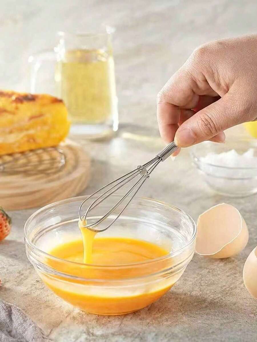 1/3pcs Mini Egg Beater, Stainless Steel Egg Whisk, Mixing And Stirring, Baking Tools, Kitchen Gadgets, Kitchen Supplies - Multicolor - View 1
