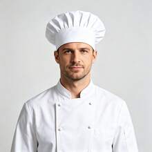 Adjustable Classic Chef Hat, Pleated Chef Hat, Unisex Breathable Tall Chef Hat, Suitable For Cafe, Restaurant, Kitchen - 1Pc - View 14