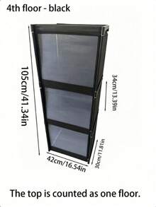 1pc Dust-Proof Storage Cabinet With Lid, Wardrobe Bookshelf Storage Rack, Space-Saving, Sturdy & Stylish, Easy Assembly & Disassembly, Portable, Suitable For Living Room, Bedroom, Entryway, Office, Home, Multi-Layer Storage, Holiday Gift, Christmas Gift - Multicolor - View 10