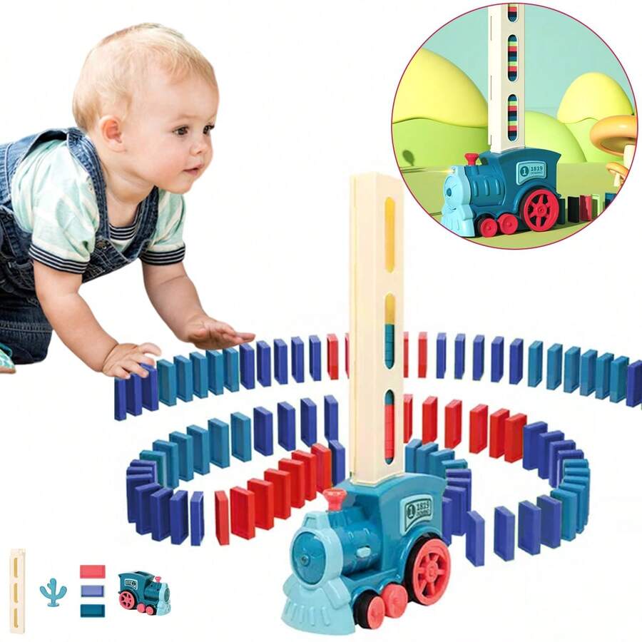 Kids' Domino Train Toy Vehicle Set - Blue - View 1