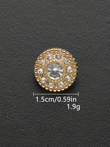 8pcs Round Fully Beaded Gold Small Buttons, Suitable For Shirts, Cardigans, Dresses, Coats, Sweaters, Jackets Decoration, Hand-Sewn Buttons, Suitable For Handheld Flower Gift Boxes, Shoes, Hats, Luggage DIY Accessories - Multicolor - View 16