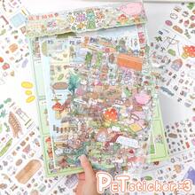 3D Stereoscopic Fun Scene Stickers, 3 Sheets Sticker Material + 1 Scene Card + 1 Effect Image/Pack, Oversized 33.9*25.2cm, Scrapbook Stickers, Suitable For Gifts, Office, Home, Classroom, Entertainment Toys, Student Scrapbook - A - View 5