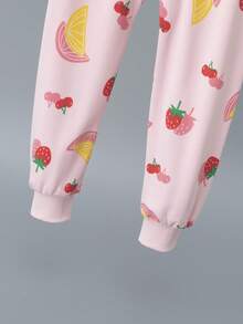 7 Sets 1 Set Random Girls Cartoon Underwear Set Cute Printed Medium Thick Long Sleeve Long Pants Loungewear Set Printed Autumn Top And Bottom - Multicolor - View 9