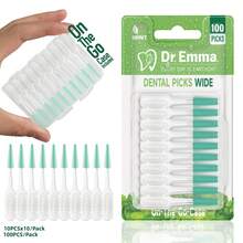 100pcs Original Dental Picks Narrow Medium Wide Mint Soft Rubberized Tooth Picks Easy To Use Brush - Multicolor - View 10