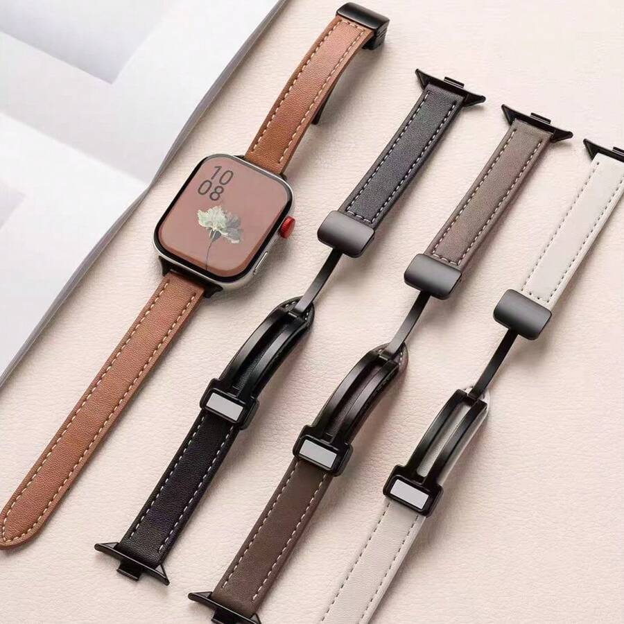Elegant Elegant Watch Band, Vintage Versatile Plain Texture Folding Magnetic Buckle Design, Suitable For Huawei Fit 5/Fit 4/Fit 3 Sizes, Quick Release Buckle Design, Multi-Function Wristband, Suitable For Men And Women Smart Sports Wear - Multicolor - View 1