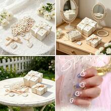 100/200/300pcs Heart-Shaped Pearl Table Scatter Decor, Plastic Faux Pearl Wedding Table Decoration, DIY Nail Art Decoration, Suitable For Wedding Party Cake, Size: 0.47 Inch - Multicolor - View 4