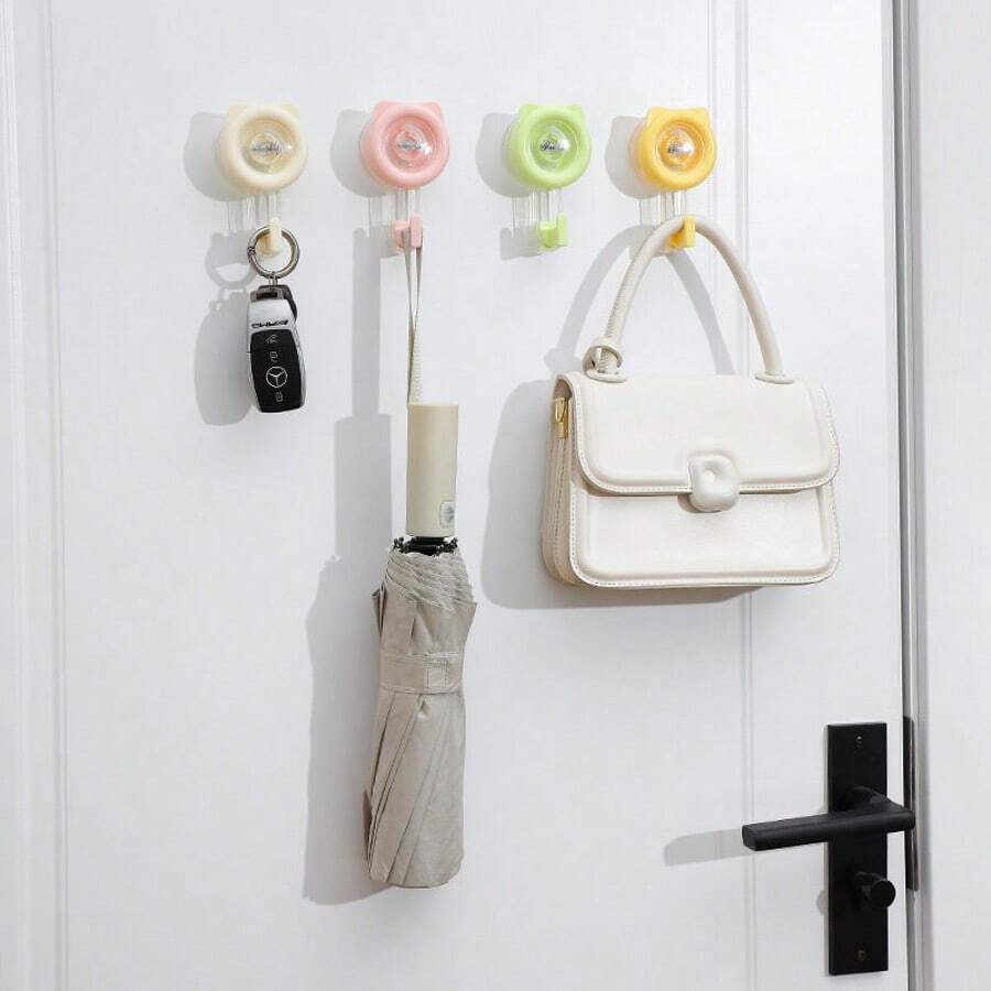 1PC Suction Cup Hook Vacuum Wall Mount Strong Suction Kitchen Hook No-Drill Adhesive Hook Bathroom Door Back Multi-Function Towel Rack Hanger Organizer Storage Solution Heavy Duty - Multicolor - View 1