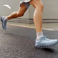 Anta FOLD Origami Men's Structured Cushioning Jogging Shoes, Breathable Mesh Sports Sneakers - Gray/Silver - View 4