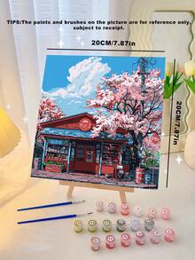 成人数码油画，丙烯颜料，简易成人数码油画，适合初学者，DIY数码油画，可作礼物或家居墙面装饰，尺寸：20英寸宽 x 20英寸长 / 30英寸宽 x 30英寸长 - 紅色 - 查看 8