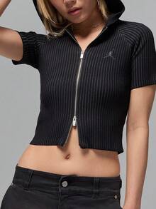 Nike Authentic JORDAN Women's Warm Knit Casual Short Sleeve Jacket HQ9206-010 - HQ9206-010 - View 2