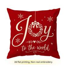 4pcs/1pc Christmas Blessing Pattern Pillow Case Without Insert, Single-Sided Printed Pillow Case, Suitable For Living Room Bedroom Home Decor, All-Season Pillow Case - Multicolor - View 13