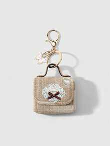 Mini Coin Purse Keychain With Sweet Lace Bow Heart,Butterfly Charm Earbud Pouch Bag,Small Storage Wallet,Bag Pendant,For Change,Earphone,Coin,Lipstick - Multicolor - View 12