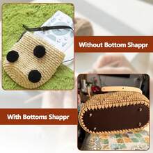 12Pcs/Set Crochet Bag Making Kit Include 6Pcs D-Shape Bag Handles 3Pcs PU Leather Bag Bases 3Pcs Crochet Zippers For DIY Purse Handbag Crafts - 12Pcs/Set - View 5