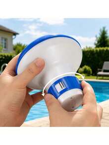 Floating Pool Tablet Dispenser 13.2 * 12.5 * 4.5 Cm With Adjustable Flow, Floating Pool Dispenser, Blue And White Pool Floater For 20 G Tablets And Granules, Gradual Water Treatment Distribution, Chlorine Resistant Design Ideal For Home Pools - A - View 5