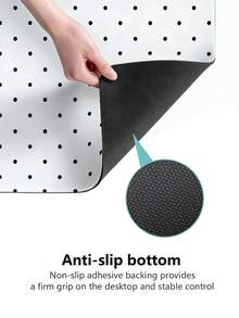 Black & White Small Polka Dot Premium Mouse Pad, Minimalist Office Desk Mat Keyboard Pad Simple Desktop Protector, Suitable For Office And Home Use - Thick Anti-Slip Keyboard Mouse Accessory, Multiple Sizes Available. Back To School Desktop Accessory, Office Supplies, Office Desk Accessory, Mouse Pad, Desktop Mouse Pad - Rectangle - View 8