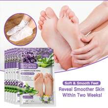 APPVERA Foot Mask Lavender And Aloe Vera Exfoliating Foot Mask For Rough And Dry Feet With Lactic Acid, Urea, And Malic Acid, Moisturizing And Nourishing, Softens Rough Skin, Essence Socks - 1 Pc - View 7