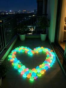 500/100/1pc Glow In The Dark Garden Pebbles, Colorful Glowing Stones, Suitable For Garden Lawn, Yard, Home Outdoor Path, Corridor And Aquarium Decoration. Glow In The Dark Stones Are Perfect For Fish Tank, Path, Flower Bed, Potted Plants, Driveway DIY Design, Home Decor And Christmas Decoration (Random Color And Style), Garden Decor Outdoor, Garden, Garden Ornaments Outdoor, Glow In The Dark, Gifts, Fairy Garden Stuff, Craft Supplies, Craft Supplies, Craft Supplies - Multicolor - View 4