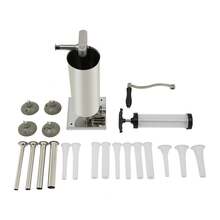 Virellio Stainless Steel Vertical Manual Sausage Stuffer Machine With Enlarged Silicone Suction Cups For Restaurants, Snack Bars, Canteens, Workshops, And Markets - Silver - View 3