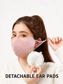 Masker Wajah 2-in-1 yang Dapat Dilepas dengan Pelindung Telinga, Motif Awan, Hangat & Lembut, Pelindung Telinga 3D yang Tipis dan Bernapas, Masker Wajah Luar Ruangan Tebal Tahan Angin dan Dingin untuk Musim Gugur/Dingin - MultiWarna - View 10