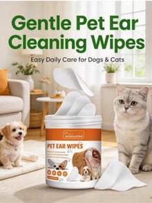 Pet Ear Cleaning Wipes, Portable Ear Wax Removal And Odor Control Wet Wipes For Pets - Uscented - View 7