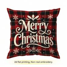 4pcs/1pc Red & Black Plaid Christmas Winter Pattern Pillow Case, Single-Sided Printed Pillow Case, Suitable For Living Room, Bedroom, Home Decor, All-Season Pillow Case - Multicolor - View 13