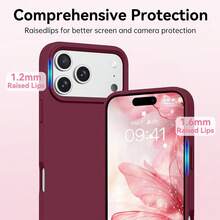 液態矽膠手機殼，適用於 iPhone 18 Pro Max，柔軟防滑手感 | 超細纖維內襯防摔保護，易於清潔，超薄設計，適用於 iPhone 18 Pro Max/18 Pro/18/17/16/15/14/13/12 系列 - 櫻桃紅 - 查看 6