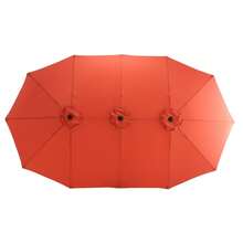 14.8 Ft Double Sided Outdoor Rectangular Large With Crank ( Orange )(No Base) - 橘色 + 鋼鐵 + 花園與戶外 - 查看 7