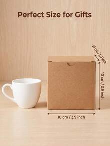 10pcs/20pcs/30pcs 10*10*10cm Gift Boxes, Small Gift Boxes, Black/White/Natural Kraft Paper Boxes With Lids, Suitable For Party Favors, Candle Packaging, Birthday, Wedding, Party Gift Decoration, Christmas Gift Decoration And Other Gift Boxes, Garden - Multiple Styles - View 6