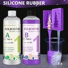 Silikon Cair Ungu 17,6oz, Kit Pembuatan Cetakan RTV 2 Bagian, Silikon Tuang untuk Cetakan Resin, Perhiasan, Lilin, dan Sabun DIY - A - View 2