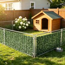 3pcs Total 120.71" [1pc 40.24"] Green Ivy Leaf Artificial Fence Panel, Garden Decor, Outdoor Swimming Pool, Balcony, Store, Privacy Screen, Low Maintenance And Durable - Green - View 4