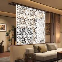 SHIOUCY 12-Panel Hanging Foldable Room Divider, White PP Hollow-Carved Privacy Screen For Space Partition & Home Decor - White - View 1