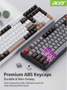 Acer OKW222 Mechanical Feel Keyboard With Display Screen, Gaming Backlit Keyboard For Desktop Computer And Laptop, Universal Office And Business USB Interface, Three-Mode - View 9