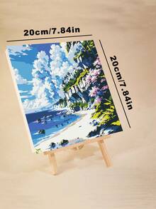 成人数码油画，丙烯颜料，简易成人数码油画，适合初学者，DIY数码油画，可作礼物或家居墙面装饰，尺寸：20英寸宽 x 20英寸长 / 30英寸宽 x 30英寸长 - 藍色 - 查看 8