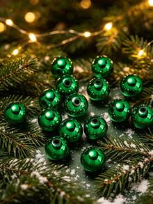 100pcs Christmas Metal Electroplated Round Beads, Red Green Gold Silver Loose Beads, 6/8/10mm Beads, For Christmas Tree Decoration DIY Bracelet Necklace Jewelry Making Craft Materials - 6/8/10mm Christmas Beads - View 17