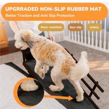 Dog Ramp For Bed, 5-Level Adjustable Folding Pet Ramp With Rails - Black Wood - View 4