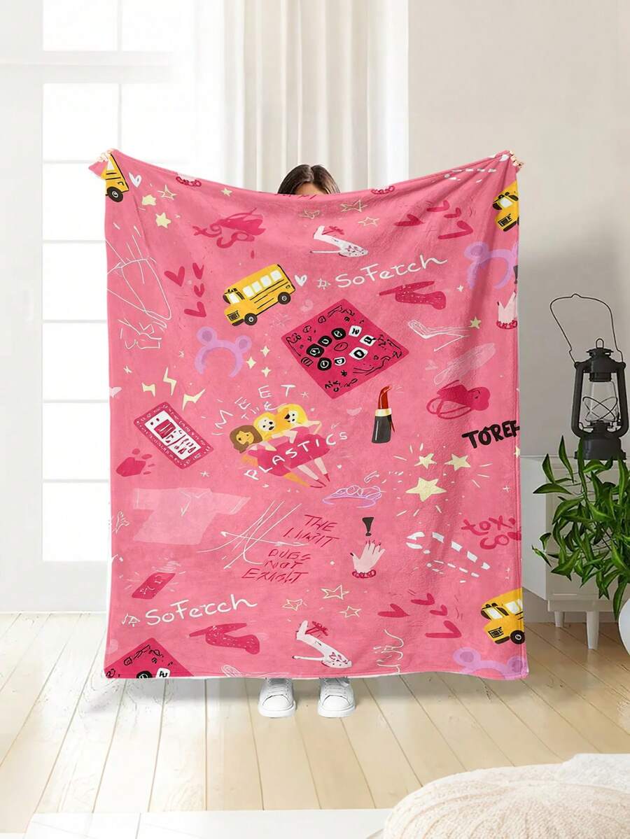 1pc Modern Style Soft & Comfortable Blanket, Minimalist Cool Design, Multi-Purpose Throw For Sofa, Bed And More, Outdoor Camping Leisure Blanket, Suitable For Home, Picnic, Travel, All Seasons Comfort, 280gsm Polyester, Machine Washable - Multicolor - View 1