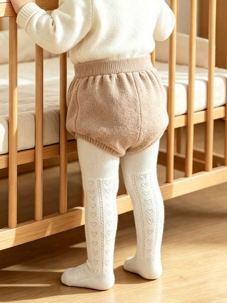 1/2件裝甜心印花女嬰緊身褲，適合女學生搭配校服與日常穿著 - 彩色 - 查看 7