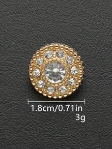 8pcs Round Fully Beaded Gold Small Buttons, Suitable For Shirts, Cardigans, Dresses, Coats, Sweaters, Jackets Decoration, Hand-Sewn Buttons, Suitable For Handheld Flower Gift Boxes, Shoes, Hats, Luggage DIY Accessories - Multicolor - View 22