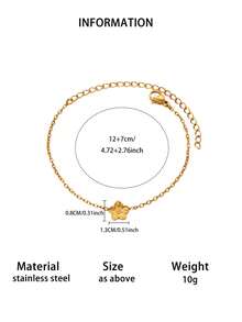 1PC Minimalist Flower Charm Bracelets For Women Gold Color Stainless Steel Flower Bracelet Wedding Christmas Jewelry Gift - Multicolor - View 11