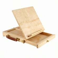Portable Wooden Table Easel Box With Storage Folding Artist Easel Adjustable Drawers - A - View 9