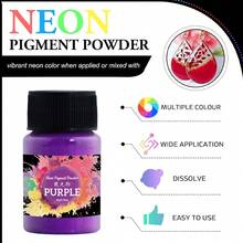 12 Colors Neon Powder - Fluorescent Mica Powder Suitable For Epoxy Resin, Soap Making, DIY Crafts - 12 Colors With 10g/0.35oz Each Bottle, High Color Saturation, Non-Glowing (Not Glow In Dark) - 12colors/set - View 6