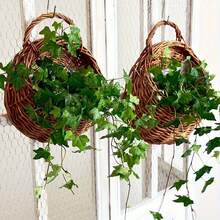 Rustic Woven Rattan-Style Hanging Wall Planter Basket, Handcrafted Wall-Mounted Flower Pot For Yard, Balcony, Garden, Vintage Pastoral Atmosphere, Woven Wall Hanging Flower Vessel, Easily Create A Healing Pastoral Corner - New Model - View 9