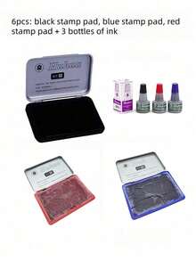 2/3/6pcs Ink Pads, Quick-Drying Water-Based Ink, For Stamps, Stamp Pads, Suitable For Students, Teachers, Accountants, Financial Personnel, Stamping, Fingerprints, Back To School, Learning And Office Supplies - Multicolor - View 14