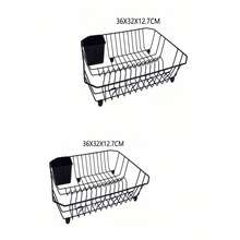 Kitchen Sink Countertop Dish Drying Rack, Dish Drain Basket, Dish Organizer With Utensil Basket, Stable Anti‑Slip Support Structure, Large‑Capacity Kitchen Tableware Storage Rack, Bowl & Plate Holder For Kitchen Counter - Black - View 12