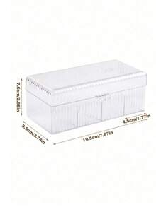 1pc 4-Compartment Hair Accessory Storage Box, Divided Hair Ties Hair Clips Hair Bands Organizer Box, Desktop Jewelry Divided Storage Container, Dust-Proof Transparent Visible Hair Accessory Storage Box With Lid, Hair Accessory Organizer Box, Hair Accessory Storage Container, Hair Ties, Hair Clips, Hair Bands Divided Organizer Box - Clear - View 4